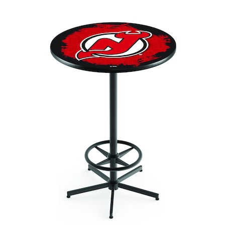 Holland Bar Stool Co 42" Black New Jersey Devils Pub Table L216B4228NJDevl